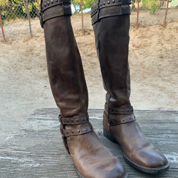 distressed tall boots